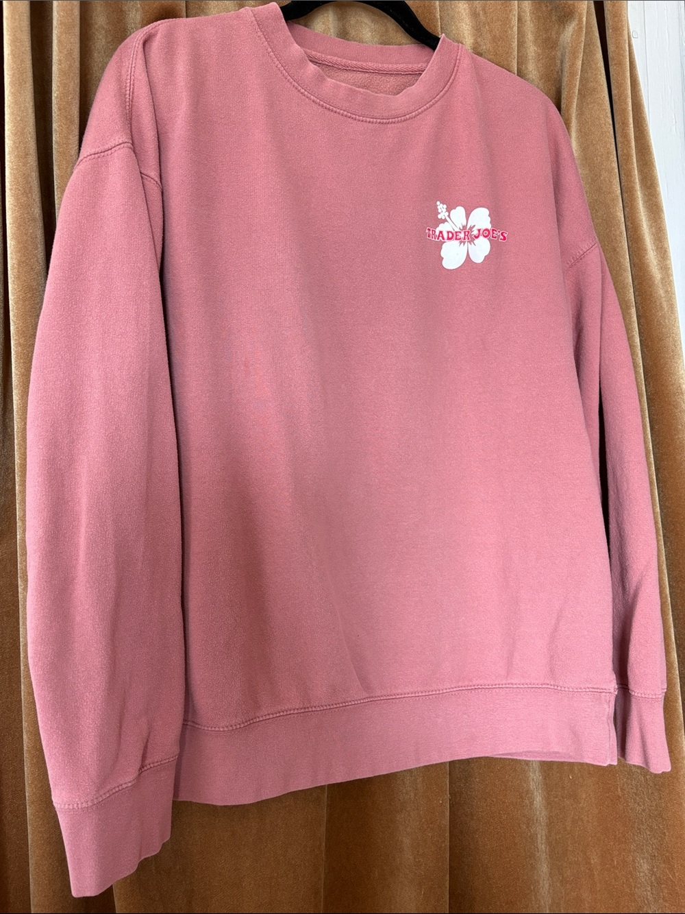 Dusty Rose Trader Joe’s Hibiscus Crewneck Sweatshirt - Picture 2 of 3